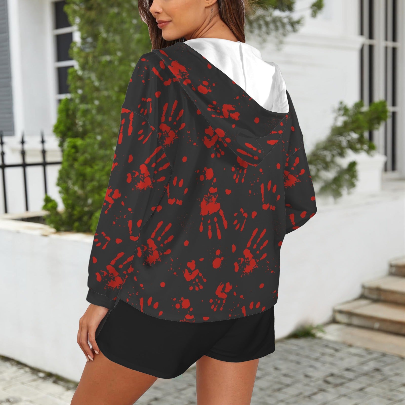 Red Hand Hoodie & Draw String Short Set