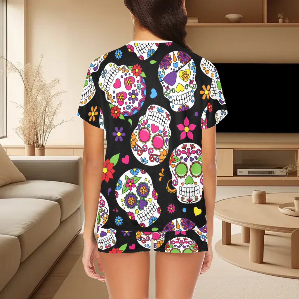 Sugar Skull Pajama Short Set