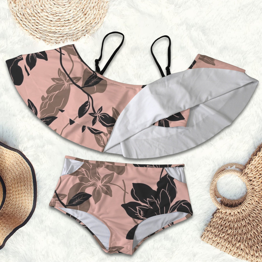 Blushing Black Ruffled Bikini