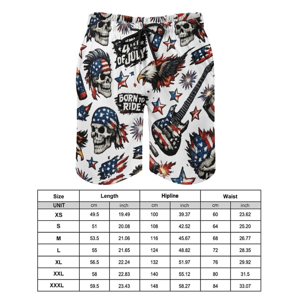 Custom Men's Quick Dry Swim Trunks Elastic Waist Drawstring Beach Shorts