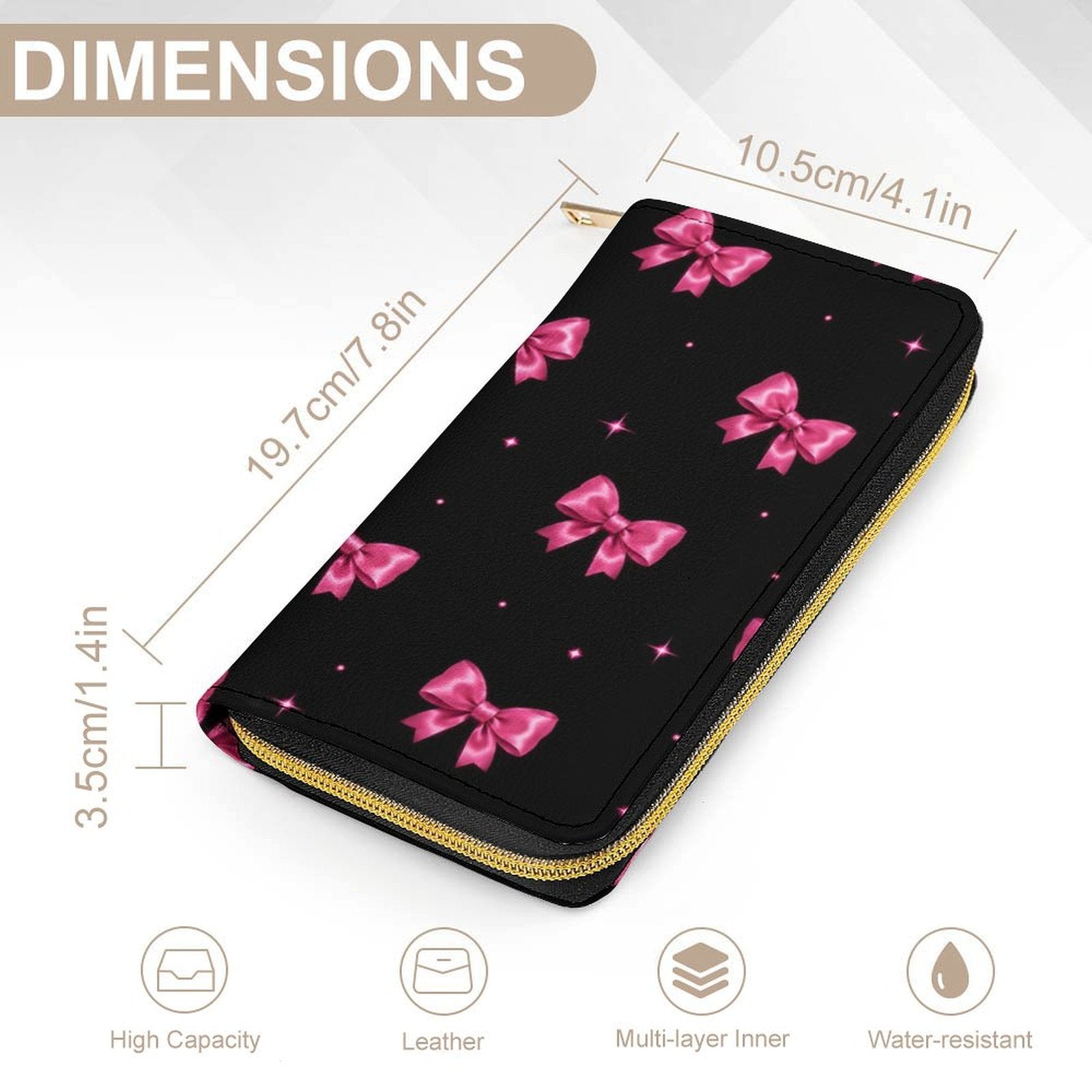 Custom Large Capacity Zip Around Wallet PU Leather Clutch Purse With Multi-Layer Slots