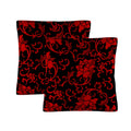 Crimson Floral Linen Pillow Case 2pk
