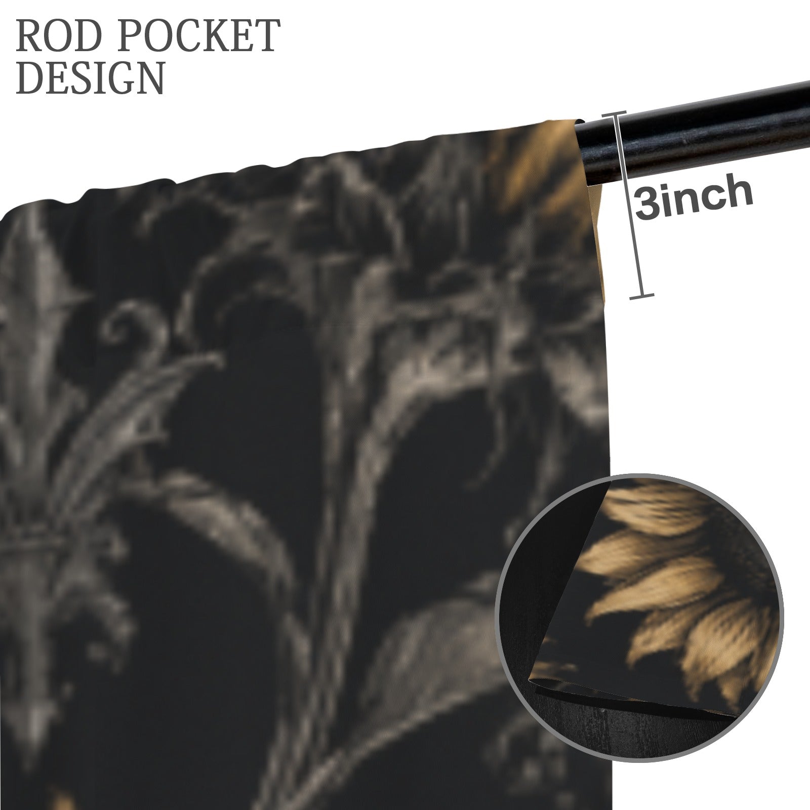 Sunflower Shadows Curtains 42"x84"