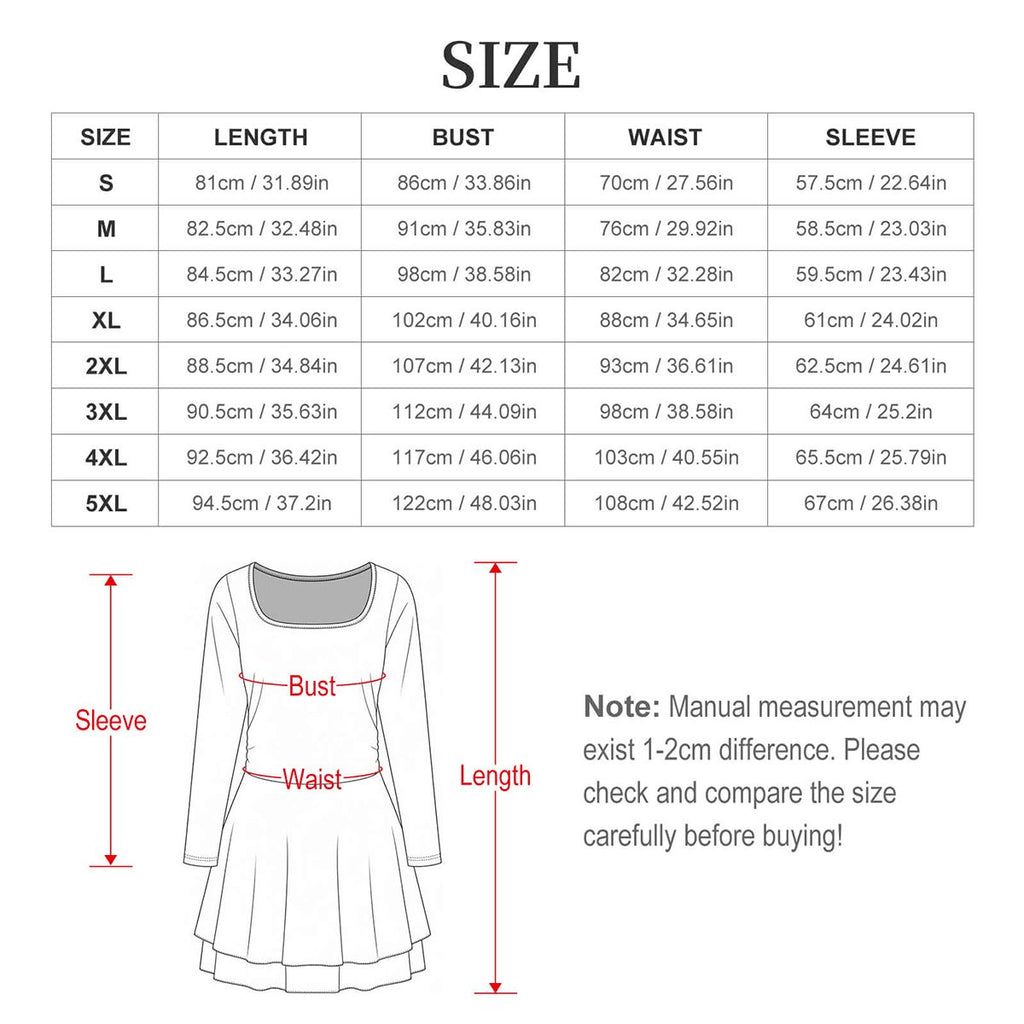 Crimson Bloom Square Neck Long Sleeve Ruffle Mini Dress