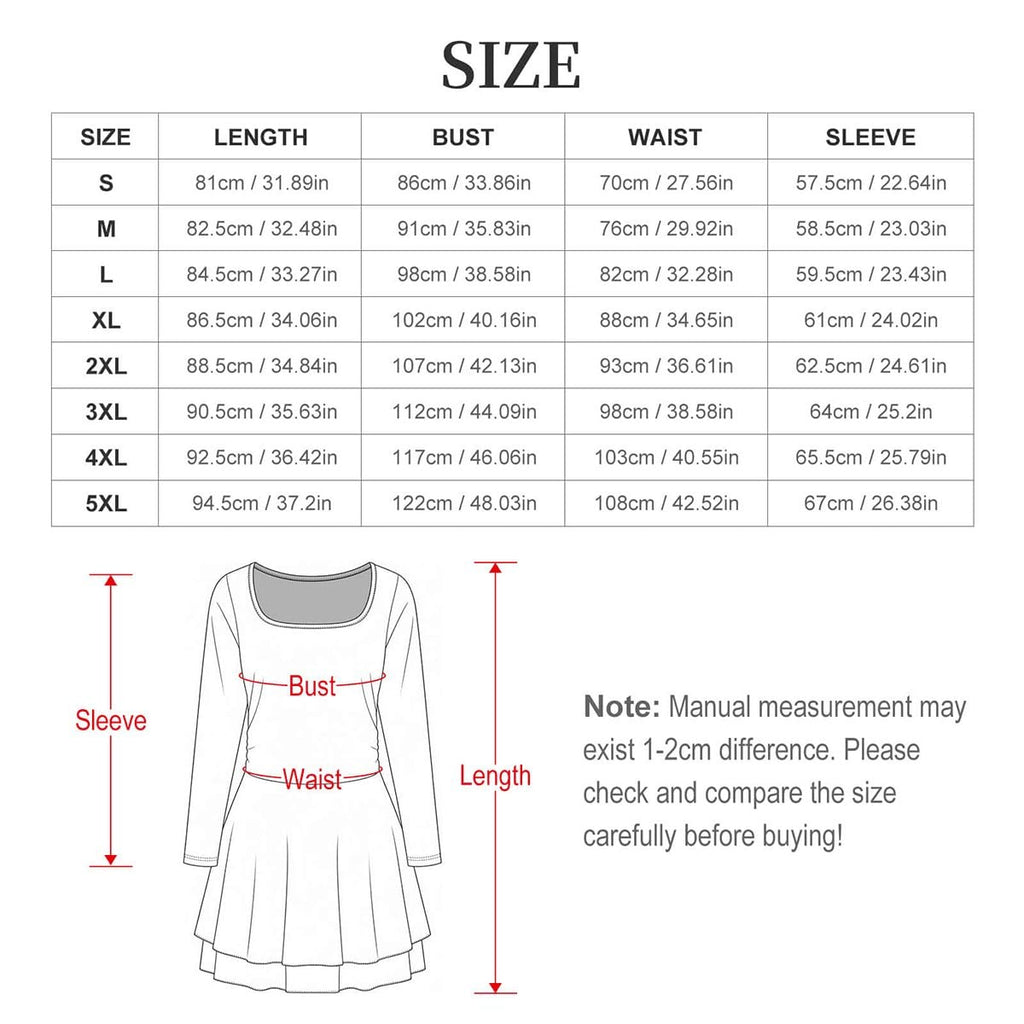 Violet Night Square Neck Long Sleeve Ruffle Mini Dress