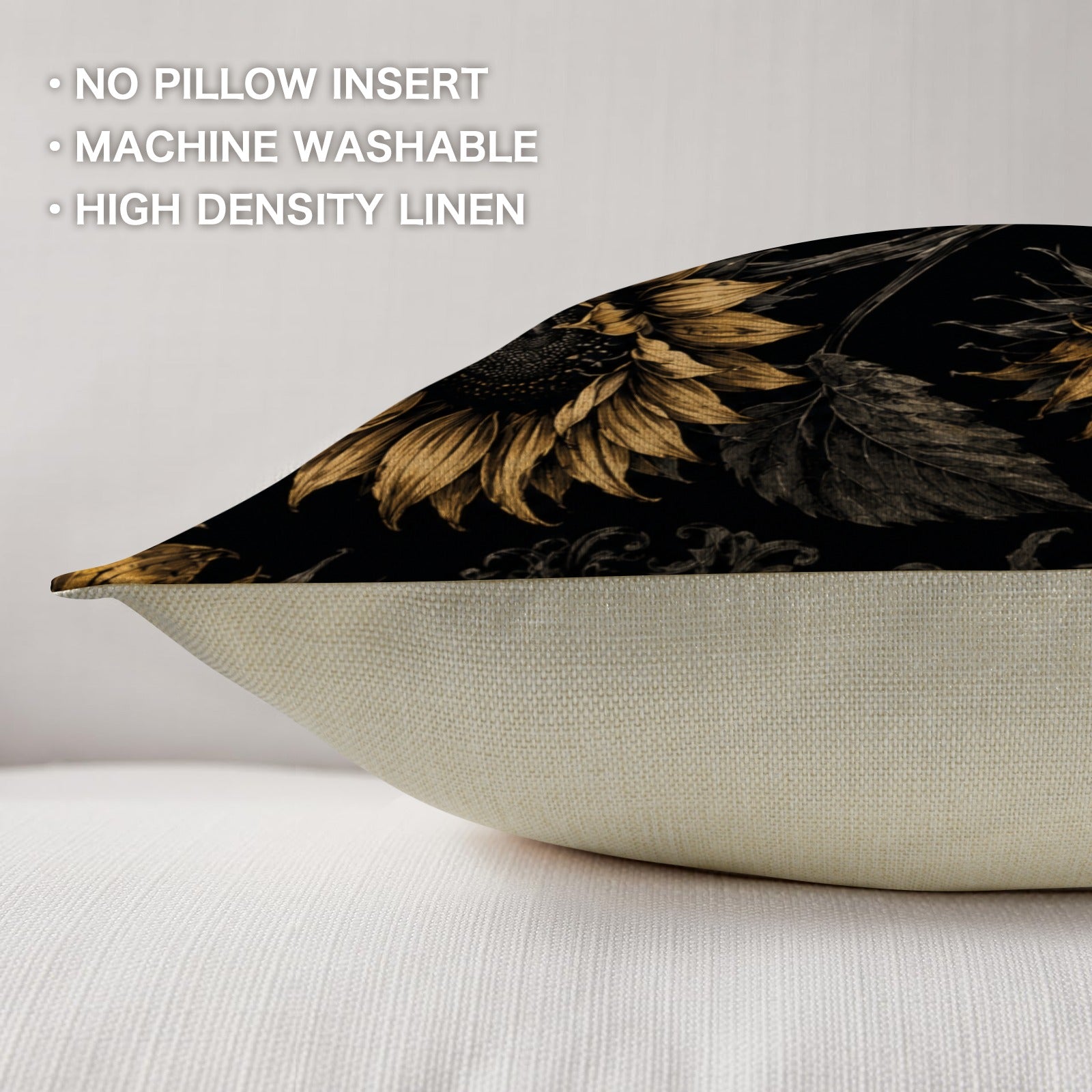 Sunflower Shadows Linen Pillow Cases 2pk