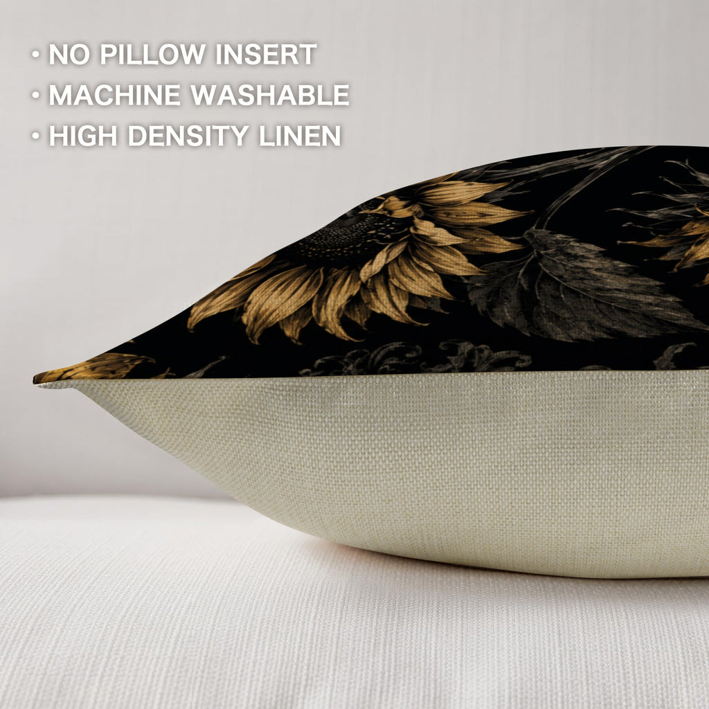 Sunflower Shadows Linen Pillow Cases 2pk