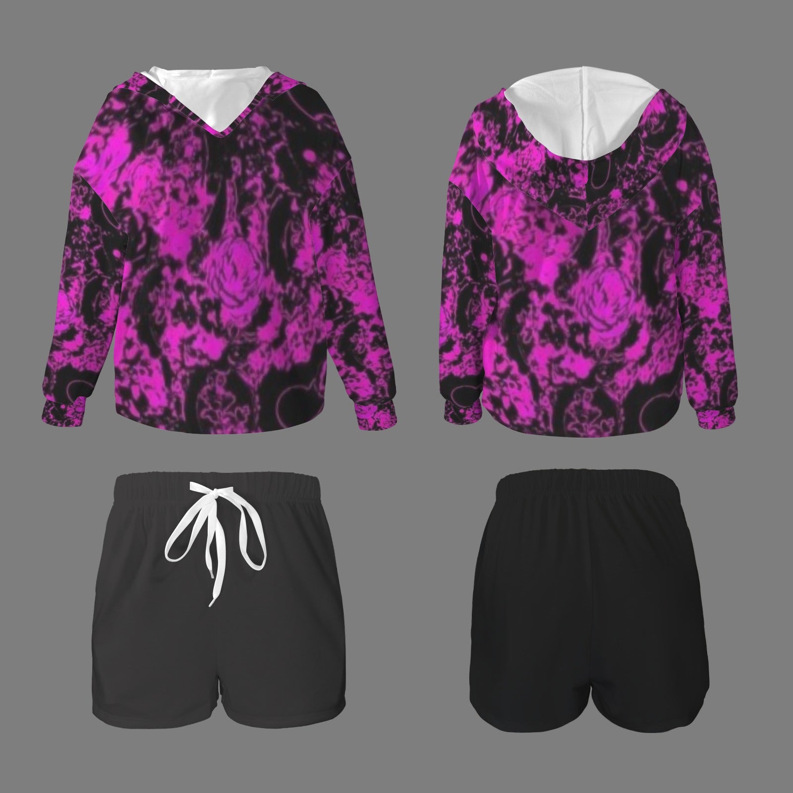 Mystic Purple Hoodie & Draw String Shorts