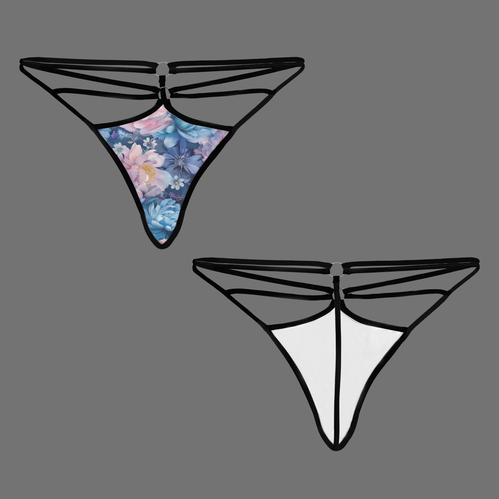 Blue Velvet T Back Thong