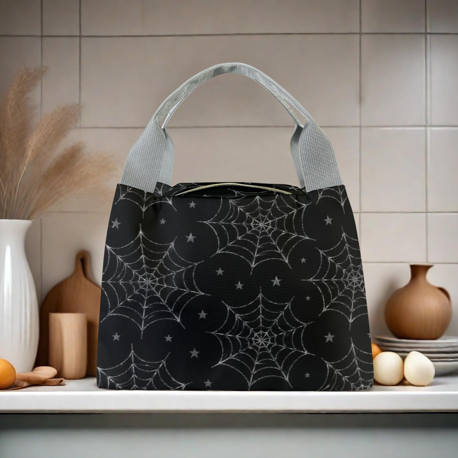 Silver Web Portable Storage Bag