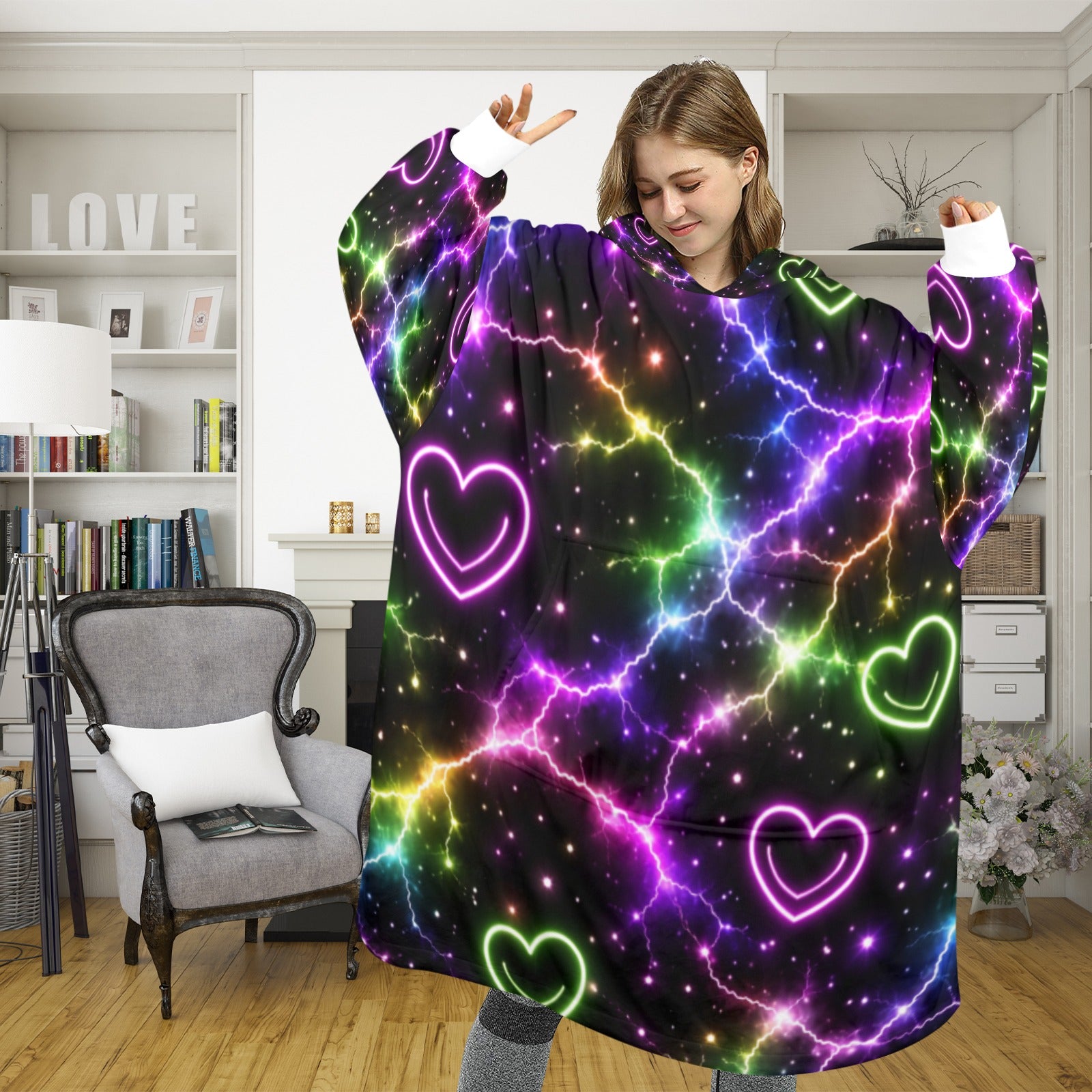 Electric Heart Blanket Hoodie