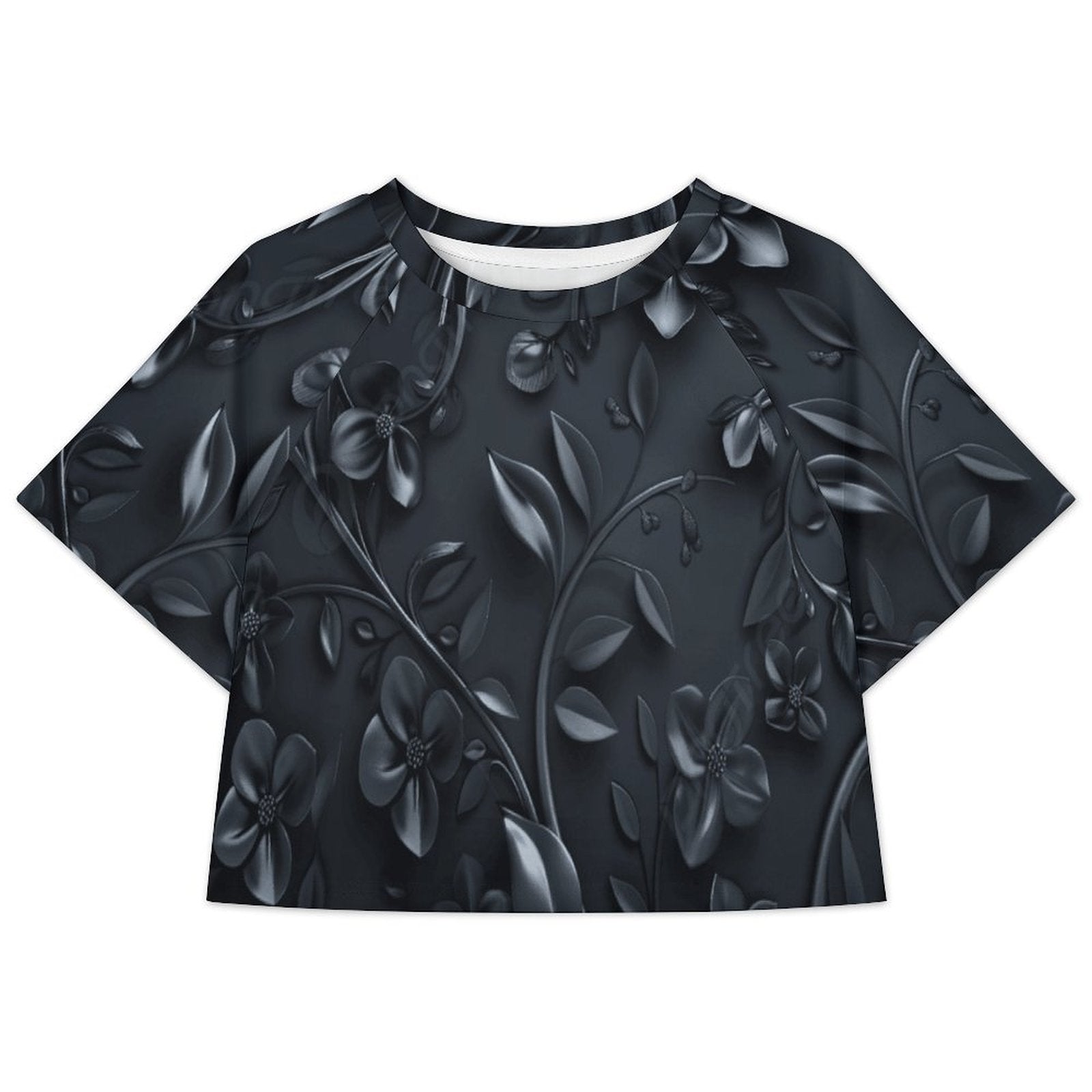 Custom Women's Short Sleeve Crew Neck Cropped Tee Crop T Shirt