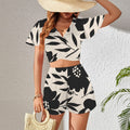Blushing Black Crop Top & Pocket Short Set