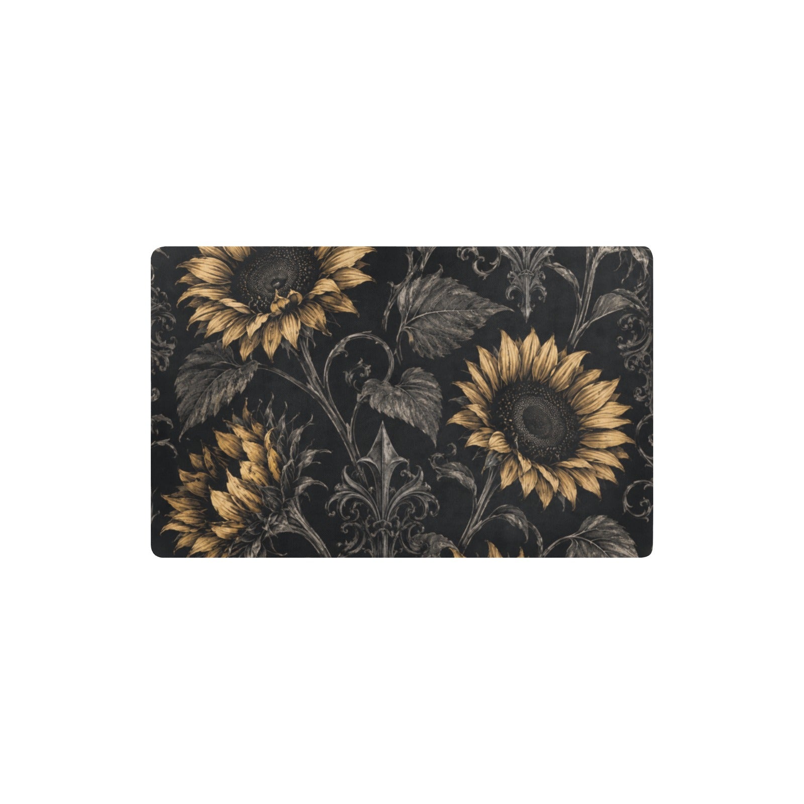 Sunflower Shadows Kitchen Mat