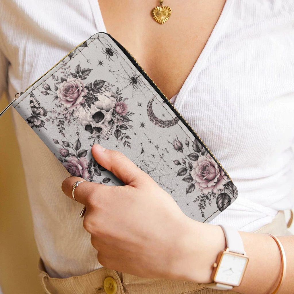 Custom Large Capacity Zip Around Wallet PU Leather Clutch Purse With Multi-Layer Slots