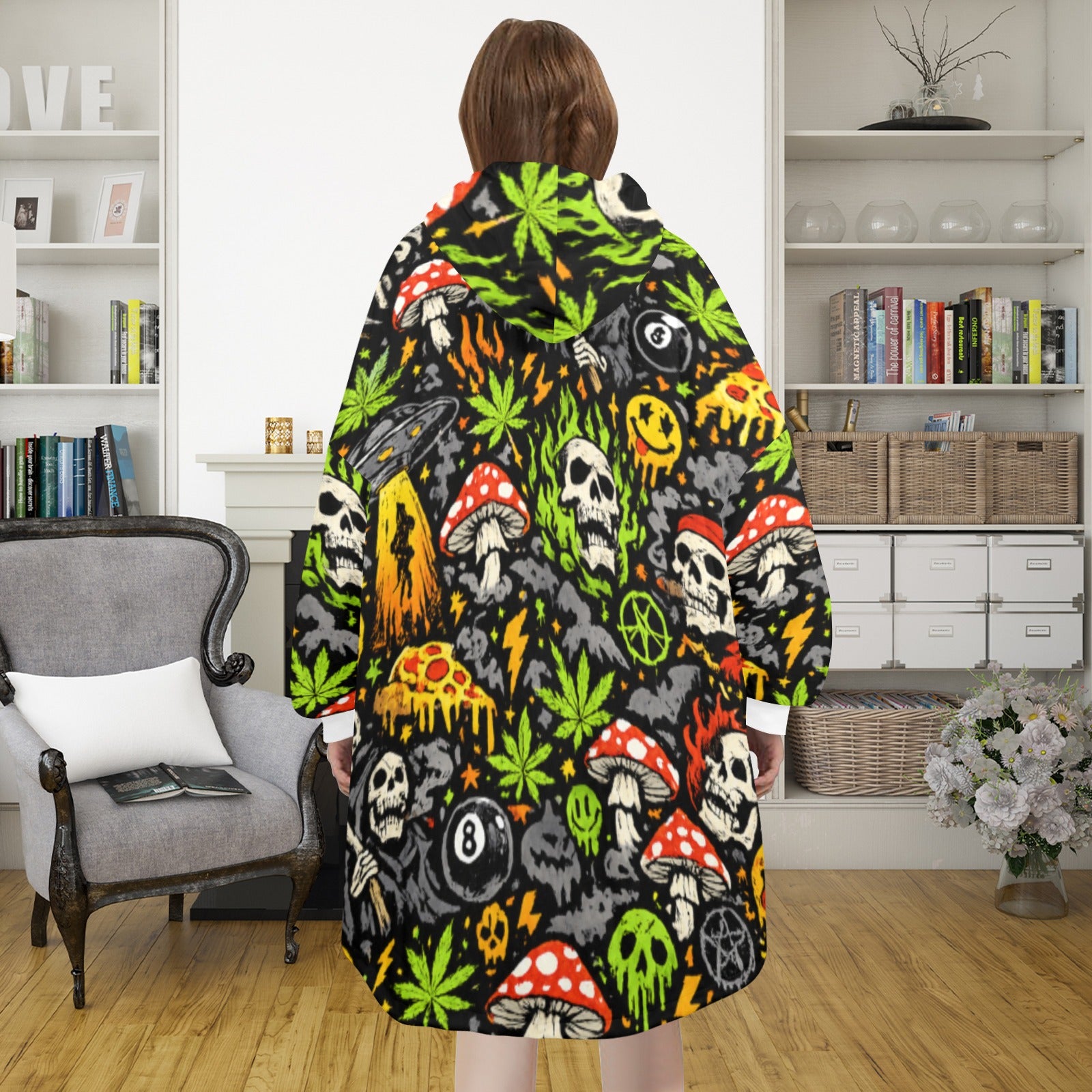 Skull Static Blanket Hoodie