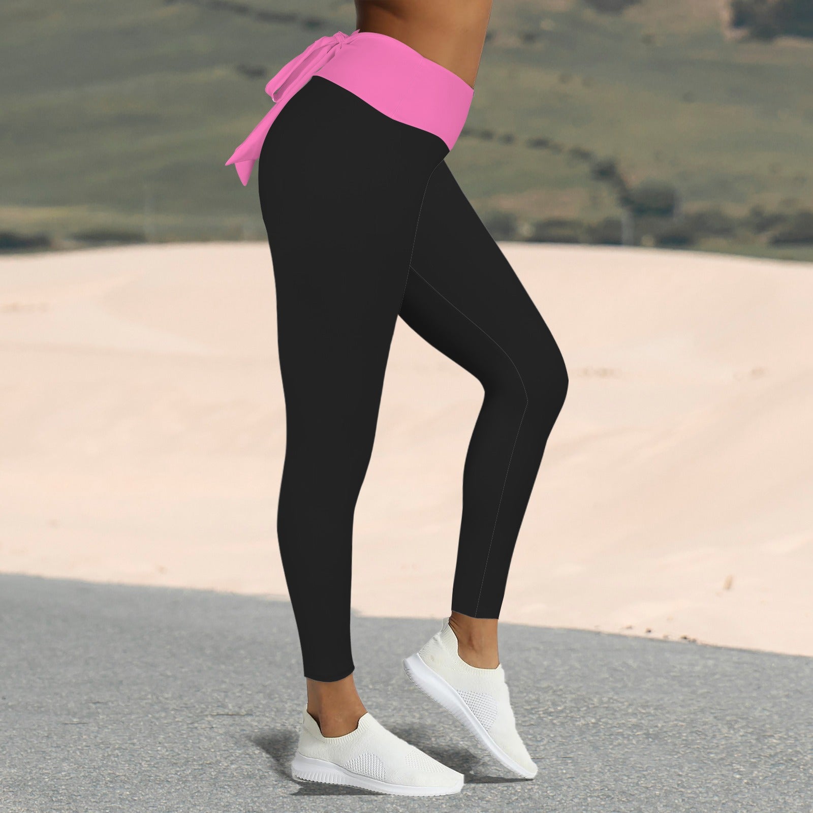Blushing Pink Bow Leggings