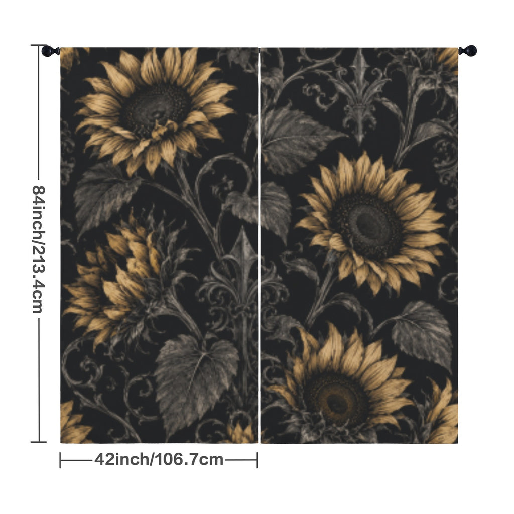 Sunflower Shadows Curtains 42"x84"
