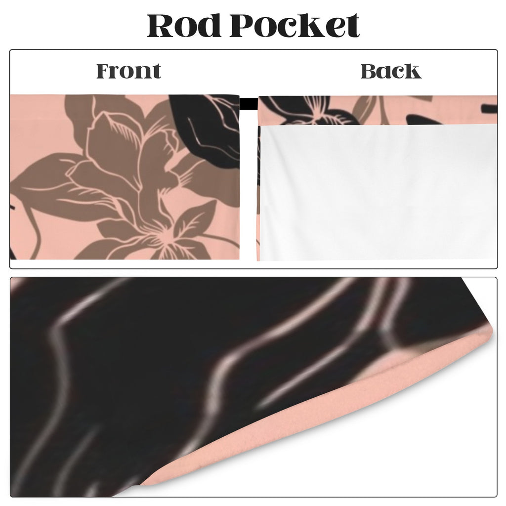 Blushing Black Window Curtains 52"x63"