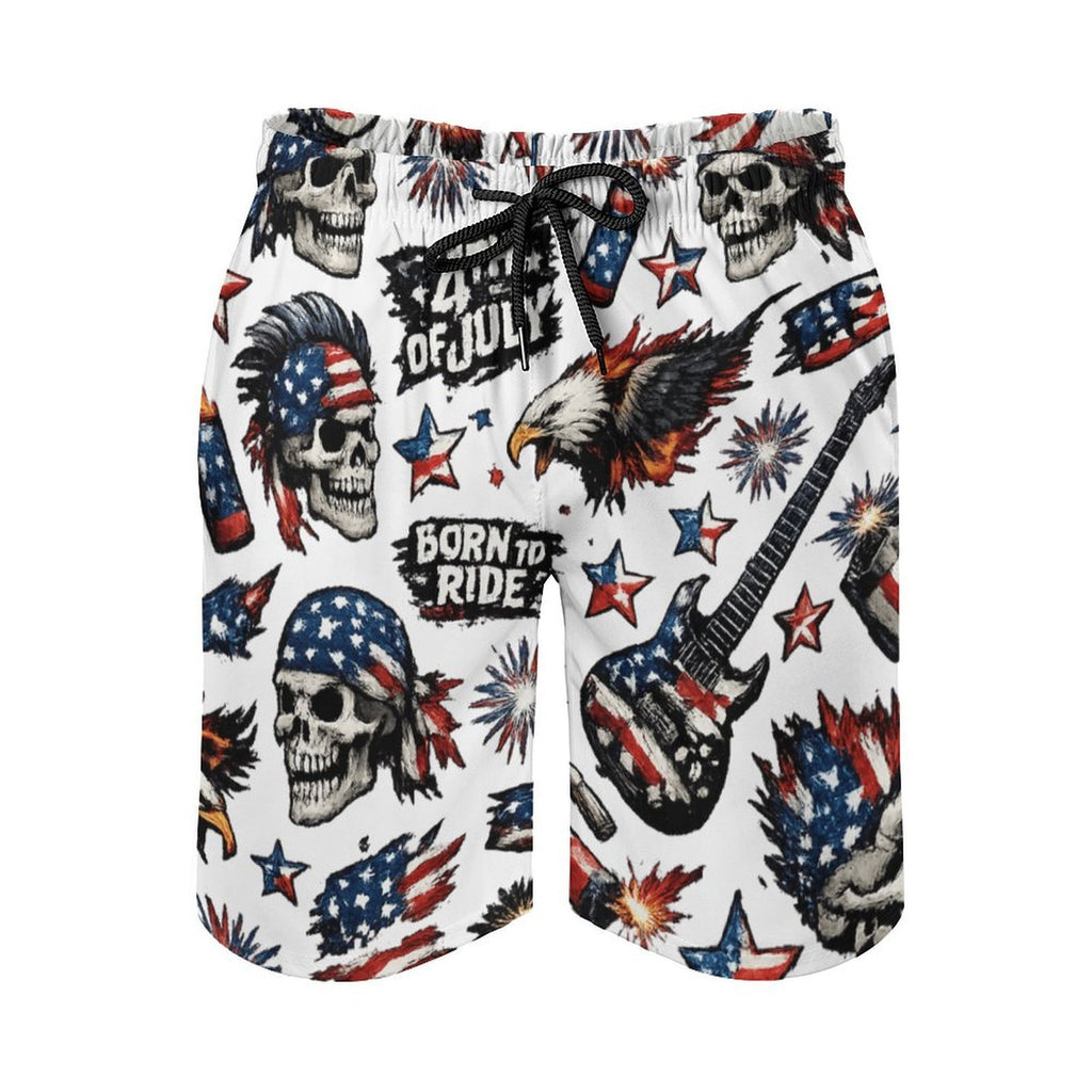 Custom Men's Quick Dry Swim Trunks Elastic Waist Drawstring Beach Shorts