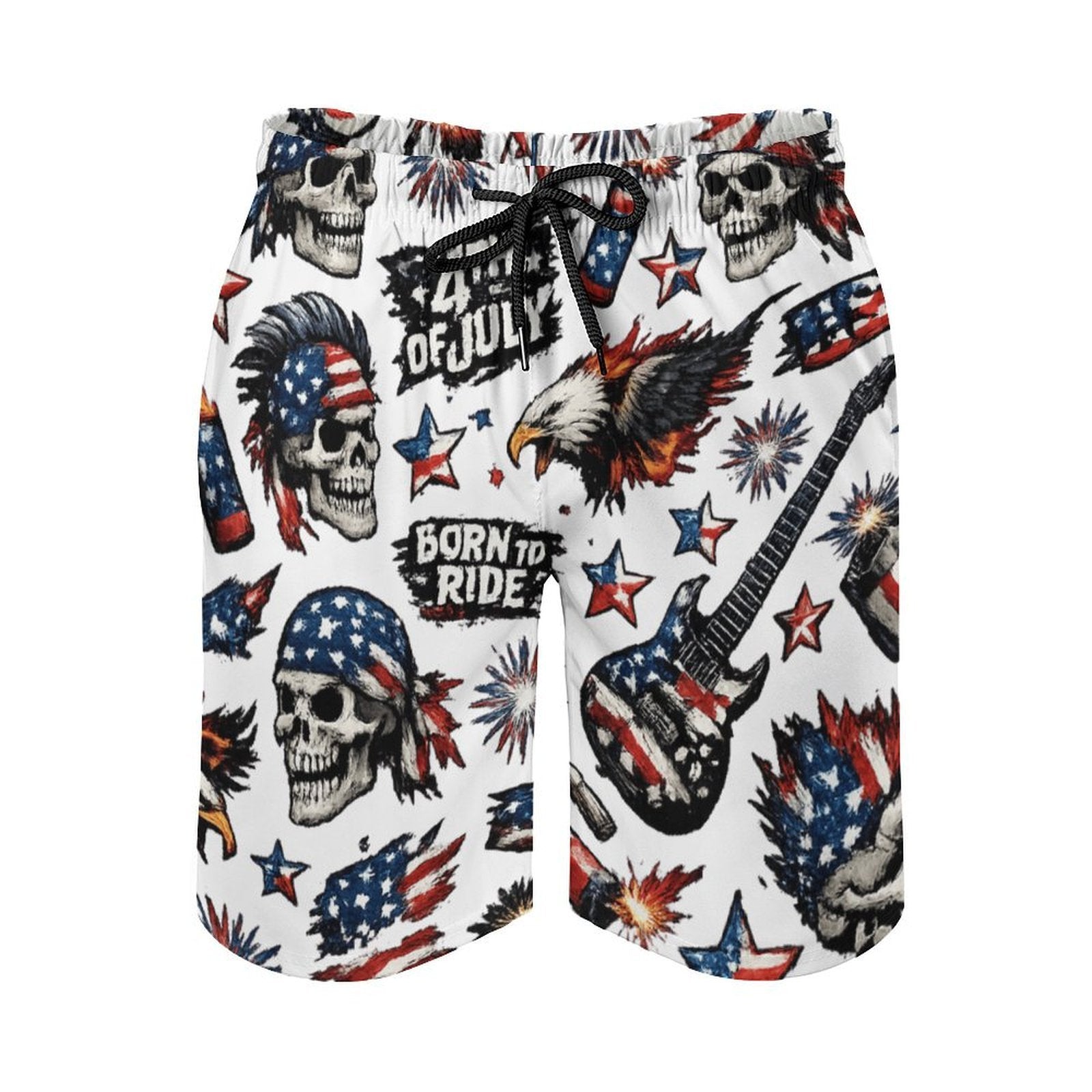 Custom Men's Quick Dry Swim Trunks Elastic Waist Drawstring Beach Shorts